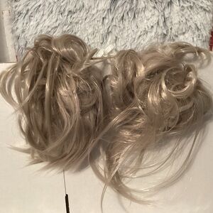 Two Synthetic Hair Silver Blonde Buns